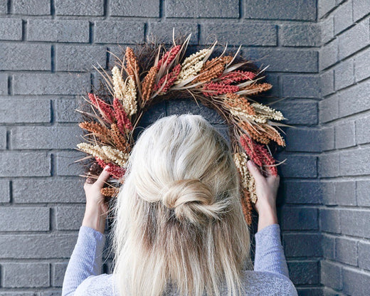How to hang a fall wreath on a brick wall